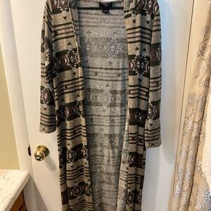 Hooked Up by IOT Geometric Long Cardigan